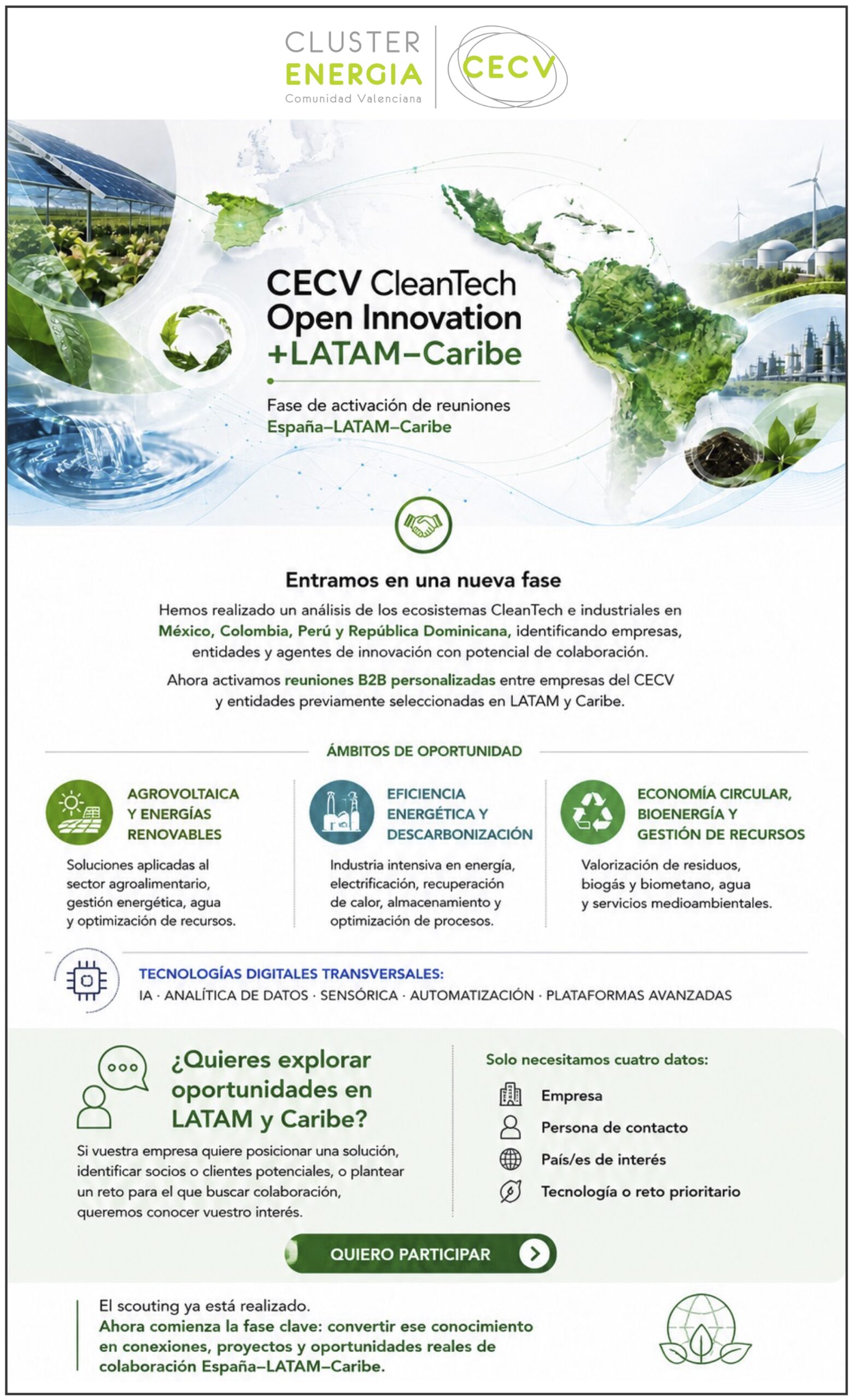 202609Sept04-CECV CleanTech Open Innovation +LATAM–Caribe- Fase de activación reuniones-Cartel